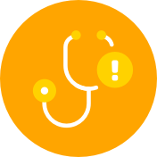 Stethoscope icon with alert