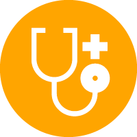Stethoscope icon with plus sign